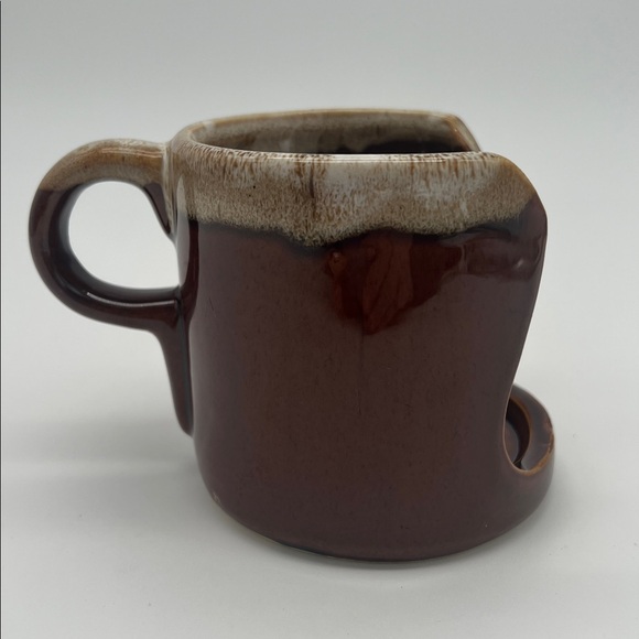 Hermitage Pottery Brown Drip Glaze Lamp Styled Finger Candle Holder 221157 - Picture 6 of 13